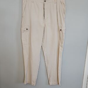 Men's Light Khaki Cargo Pants with Button-Flap Pockets
